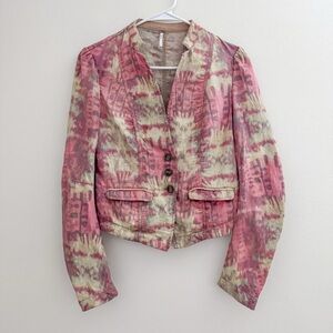 Free People Womens Lightweight Jacket Blazer Ikat Southwestern Print